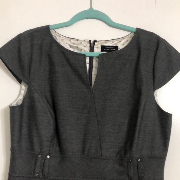 Tahari heather gray cap sleeve size 12 dress. - Picture 4 of 13